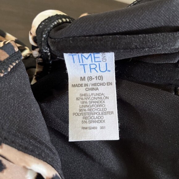 3 For $10 NWT Time And Tru Womens Medium Cheeta Print Bikini Top Spaghetti Strap - Picture 3 of 4